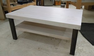 White pine stained with white wash and espresso